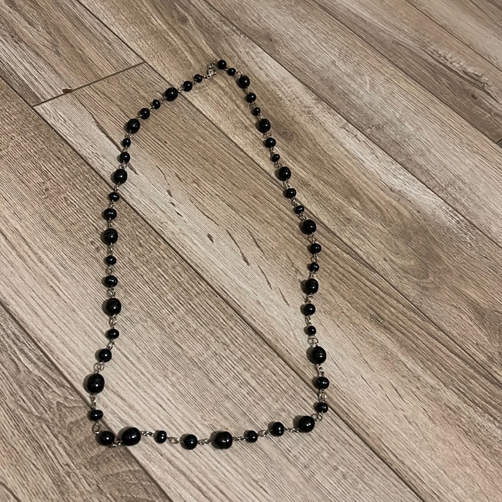 Honora Black Pearl and Silver Bead Necklace